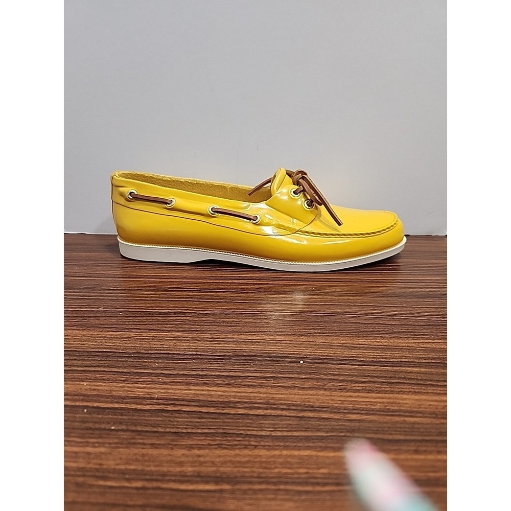 G.H. Bass & Co. Bass-Bay Sz 11 Yellow Slip On Lace Up Oxfords Women's Boat Shoes - Picture 2 of 9